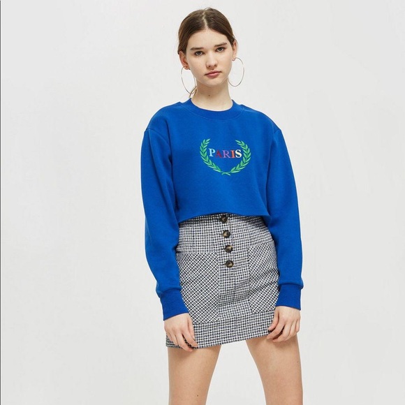 Topshop Dresses & Skirts - Topshop texture plaid button skirt with pockets